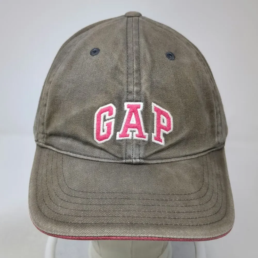 Gap Baseball Cap Brown Pink White L Adjustable Cotton Slideback Logo Hat